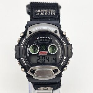 Coleman Digital Sports Watch Men's 44MM Black‎ Nylon Strap New Battery